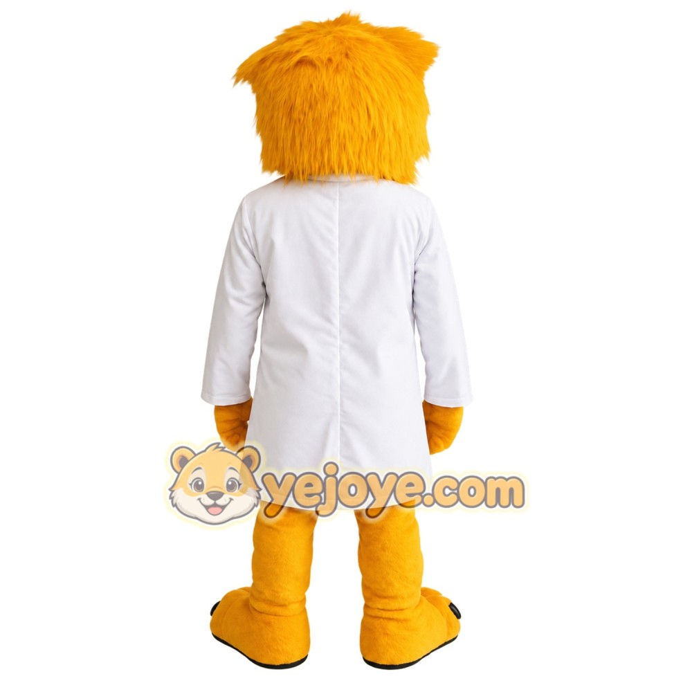 Yellow White Scientist Monster Mascot Costume