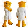 Yellow White Scientist Monster Mascot Costume