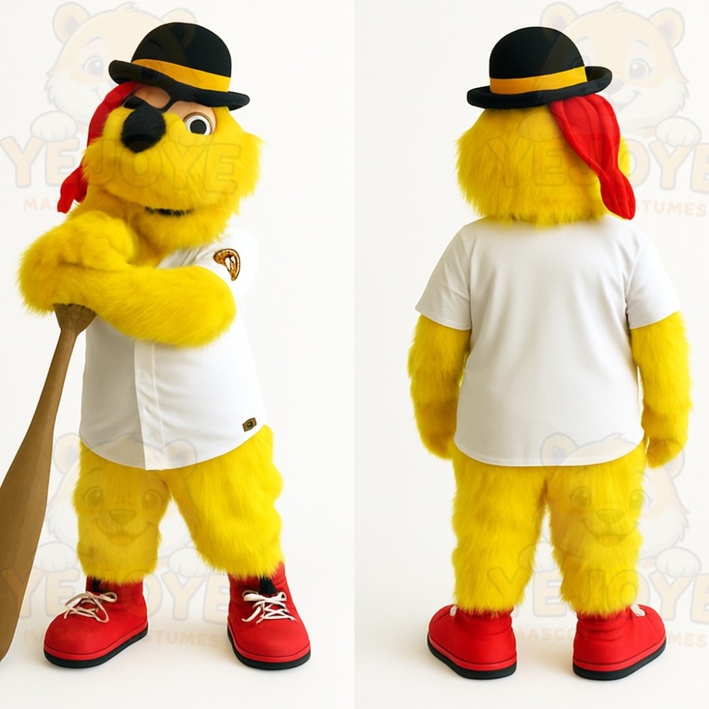 Yellow Red White Pirate Dog Mascot Costume