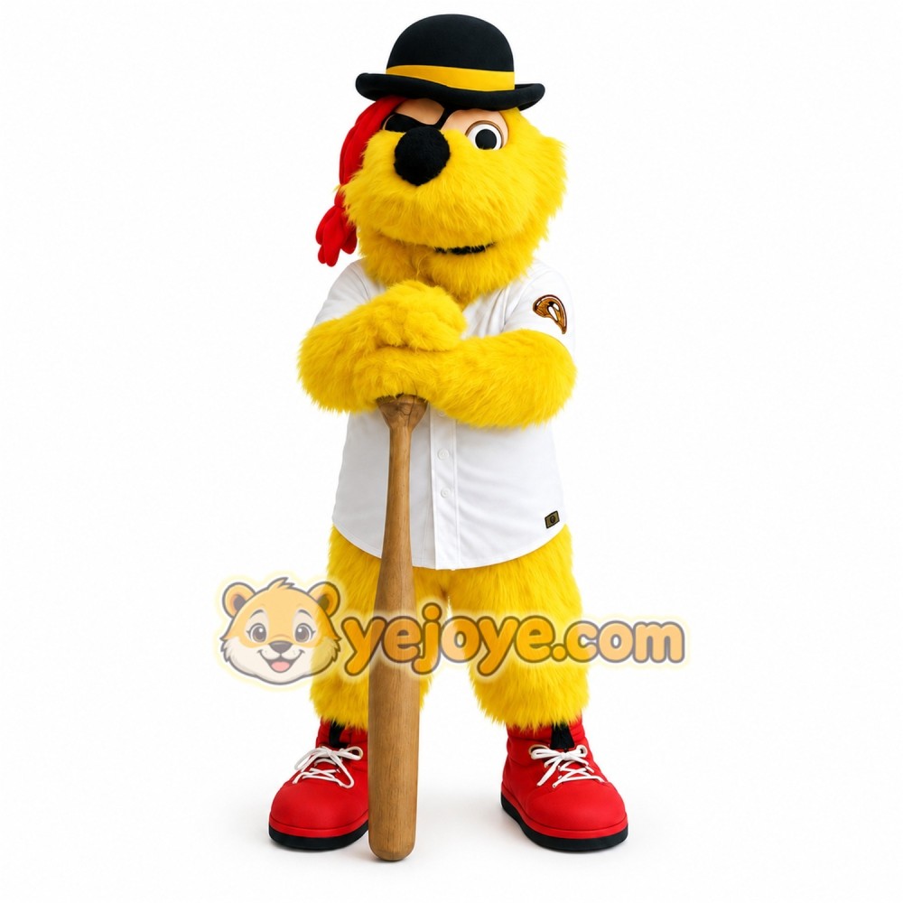 Yellow Red White Pirate Dog Mascot Costume Yellow Red White Pirate Dog Mascot Costume