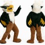 Green White Yellow Brown Eagle Mascot Costume