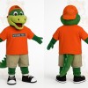 Green Orange Khaki Alligator Mascot Costume