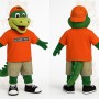 Green Orange Khaki Alligator Mascot Costume