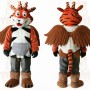 Orange Brown Winged Tiger Mascot Costume