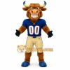 Brown Blue Beige Football Bull Mascot Costume Brown Blue Beige Football Bull Mascot Costume