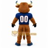 Brown Blue Beige Football Bull Mascot Costume Brown Blue Beige Football Bull Mascot Costume