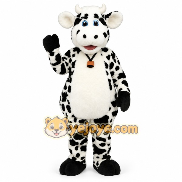 Black White Cow Mascot Costume