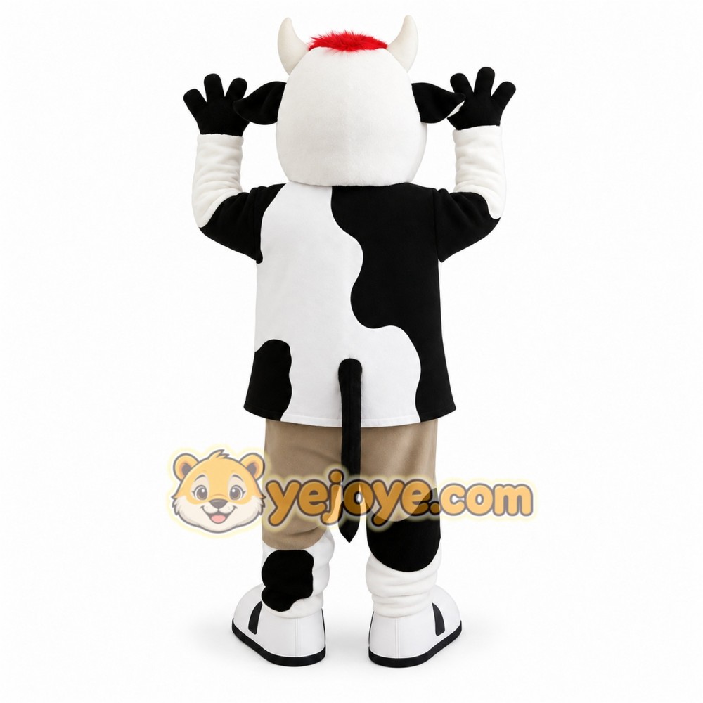Black White Cow With Blue Goggles Mascot Costume Black White Cow With Blue Goggles Mascot Costume