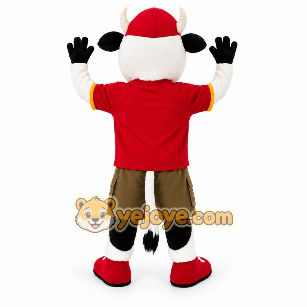 White Black Red Cow Mascot Costume White Black Red Cow Mascot Costume