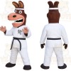 Brown White Karate Donkey Mascot Costume
