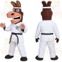 Brown White Karate Donkey Mascot Costume