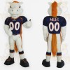 White Navy Orange Football Horse Mascot Costume
