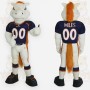 White Navy Orange Football Horse Mascot Costume