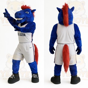 Blue Red Basketball Horse Mascot Costume