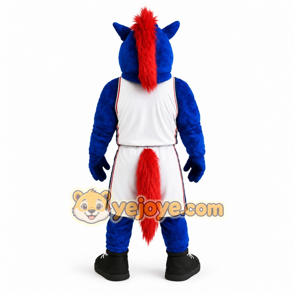 Blue Red Basketball Horse Mascot Costume Blue Red Basketball Horse Mascot Costume