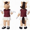 Tan Brown Burgundy White Horse Mascot Costume