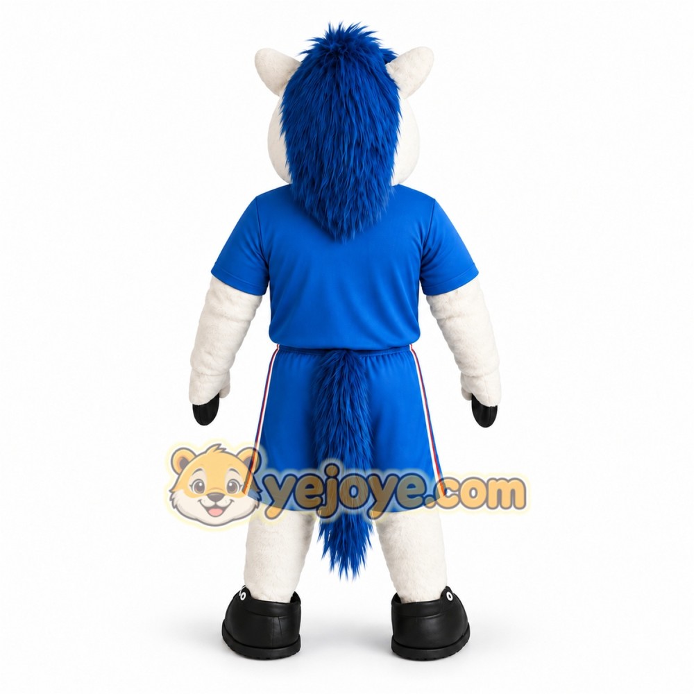 Blue White Horse Mascot Costume Blue White Horse Mascot Costume