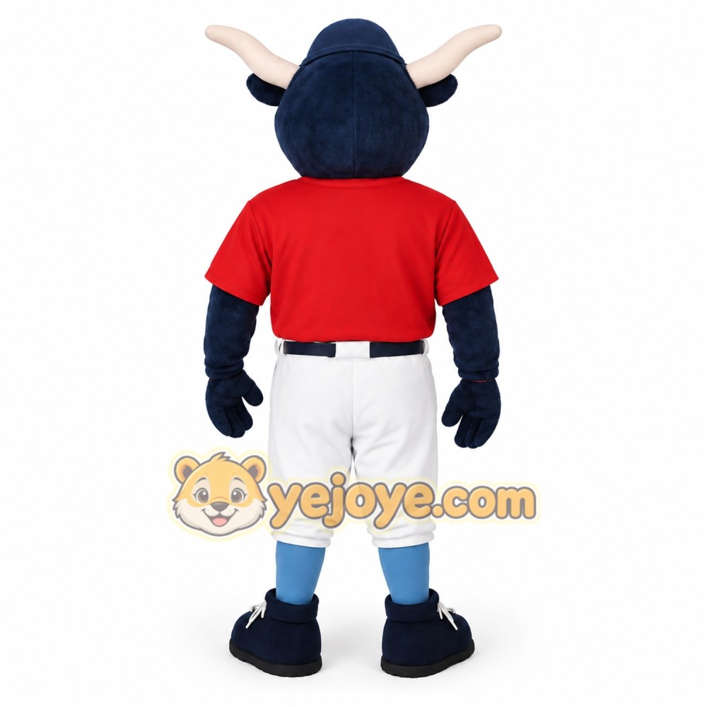 Navy Red White Bull Baseball Mascot Costume Navy Red White Bull Baseball Mascot Costume