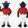 Navy Red White Bull Baseball Mascot Costume
