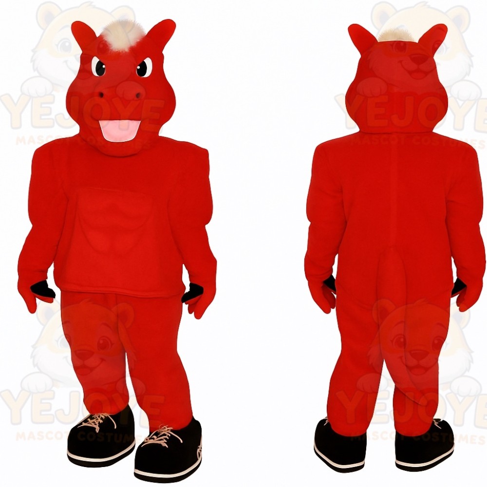 Red White Dragon Mascot Costume