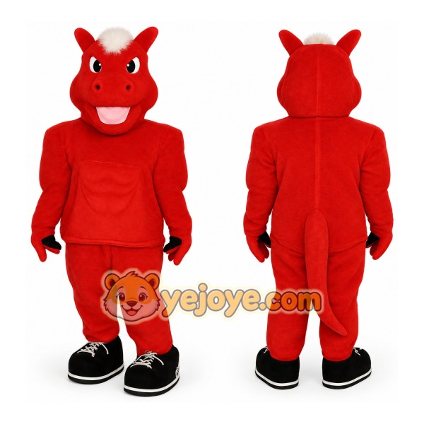 Red White Dragon Mascot Costume