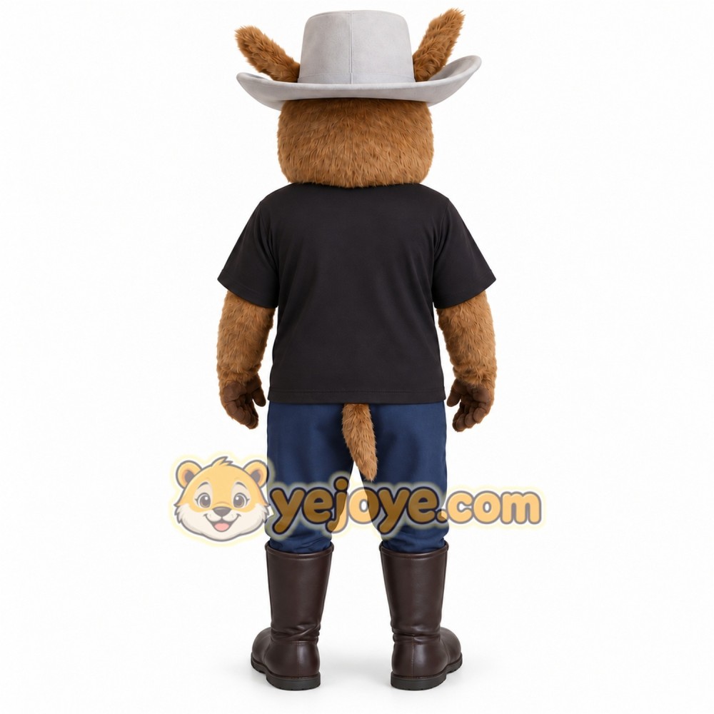Brown Black Blue Cowboy Donkey Mascot Costume Brown Black Blue Cowboy Donkey Mascot Costume