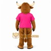 Brown Pink Longhorn Bull Mascot Costume Brown Pink Longhorn Bull Mascot Costume