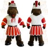 Brown Red White Trojan Horse Mascot Costume