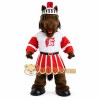 Brown Red White Trojan Horse Mascot Costume Brown Red White Trojan Horse Mascot Costume
