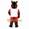 Brown Horse Red White Sports Mascot Costume Brown Horse Red White Sports Mascot Costume