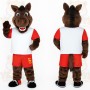 Brown Horse Red White Sports Mascot Costume