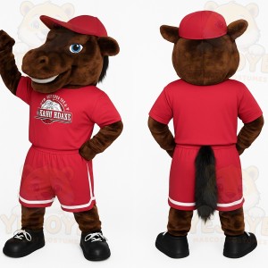 Brown Red Horse Mascot Costume