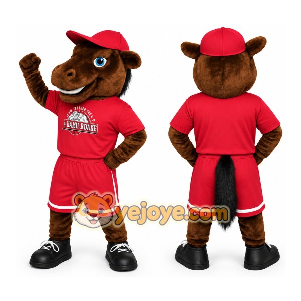 Brown Red Horse Mascot Costume