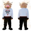 Tan White Black Bull Mascot Costume