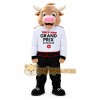 Tan White Black Bull Mascot Costume