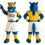 Blue Yellow White Horse Mascot Costume