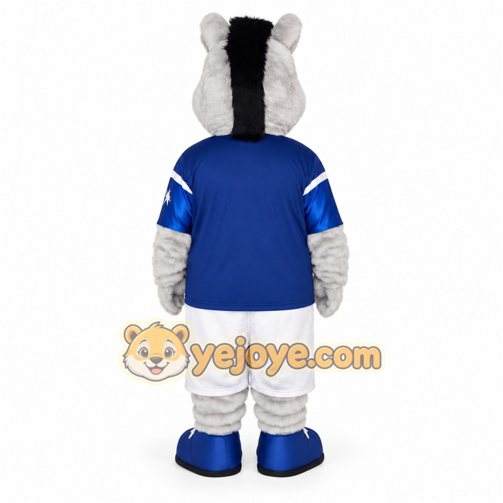 Gray Blue Horse Mascot Costume Gray Blue Horse Mascot Costume
