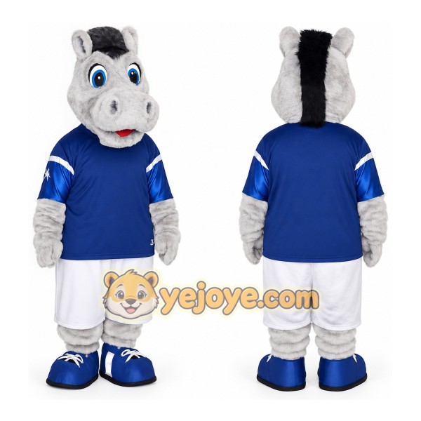 Gray Blue Horse Mascot Costume