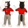 Brown White Horse Red Shirt Mascot Costume