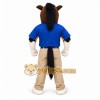 Brown White Horse With Blue Shirt Mascot Costume Brown White Horse With Blue Shirt Mascot Costume