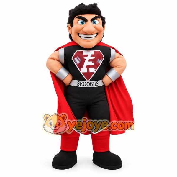 Red Black Superhero Man Mascot Costume
