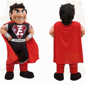 Red Black Superhero Man Mascot Costume