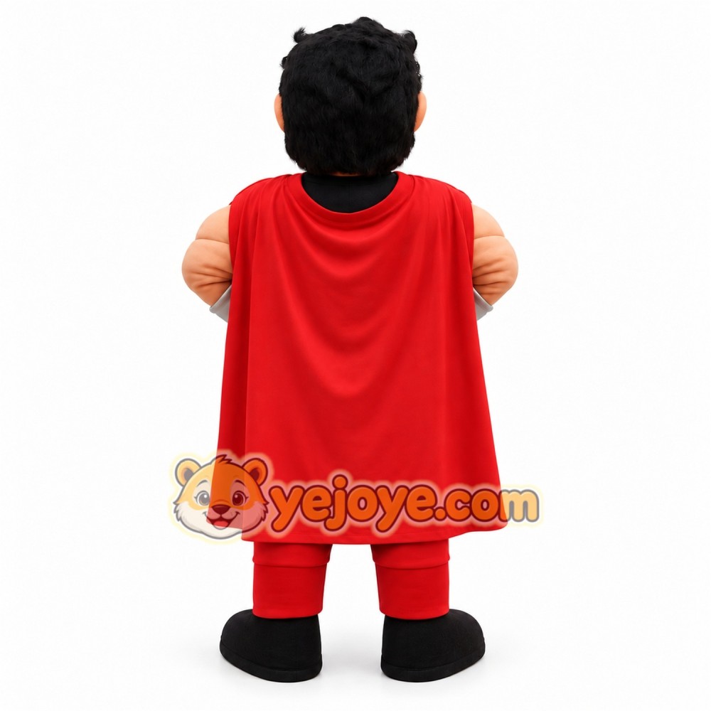 Red Black Superhero Man Mascot Costume Red Black Superhero Man Mascot Costume