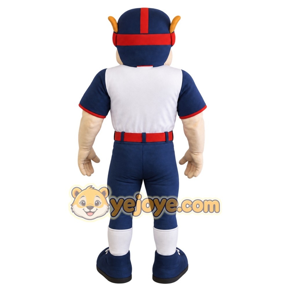 Navy Red White Football Player Mascot Costume Navy Red White Football Player Mascot Costume