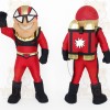 Red Black Gold Jetpack Superhero Mascot Costume