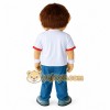 White Blue Brown Haired Athletic Man Mascot Costume White Blue Brown Haired Athletic Man Mascot Costume