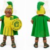 Green Yellow Spartan Warrior Mascot Costume