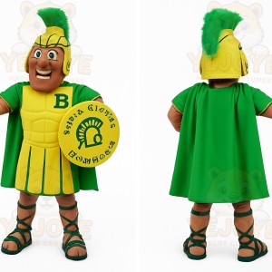 Green Yellow Spartan Warrior Mascot Costume