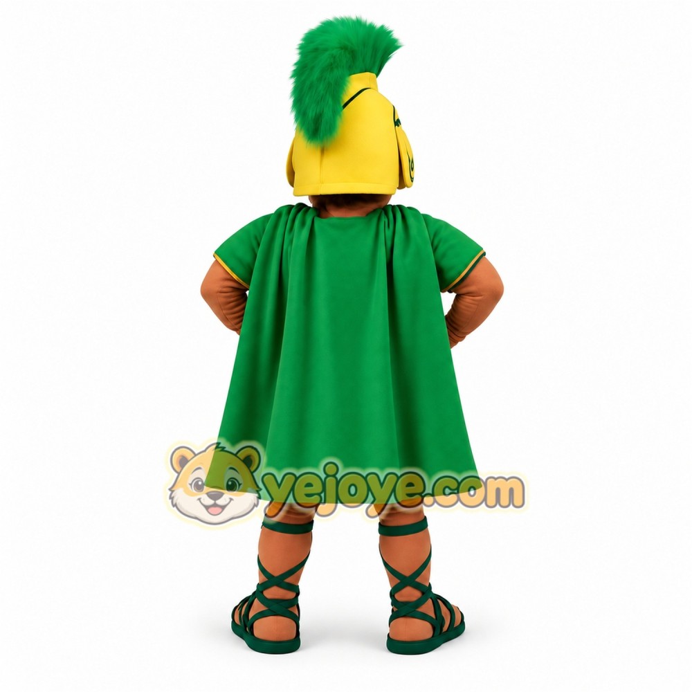 Green Yellow Spartan Warrior Mascot Costume