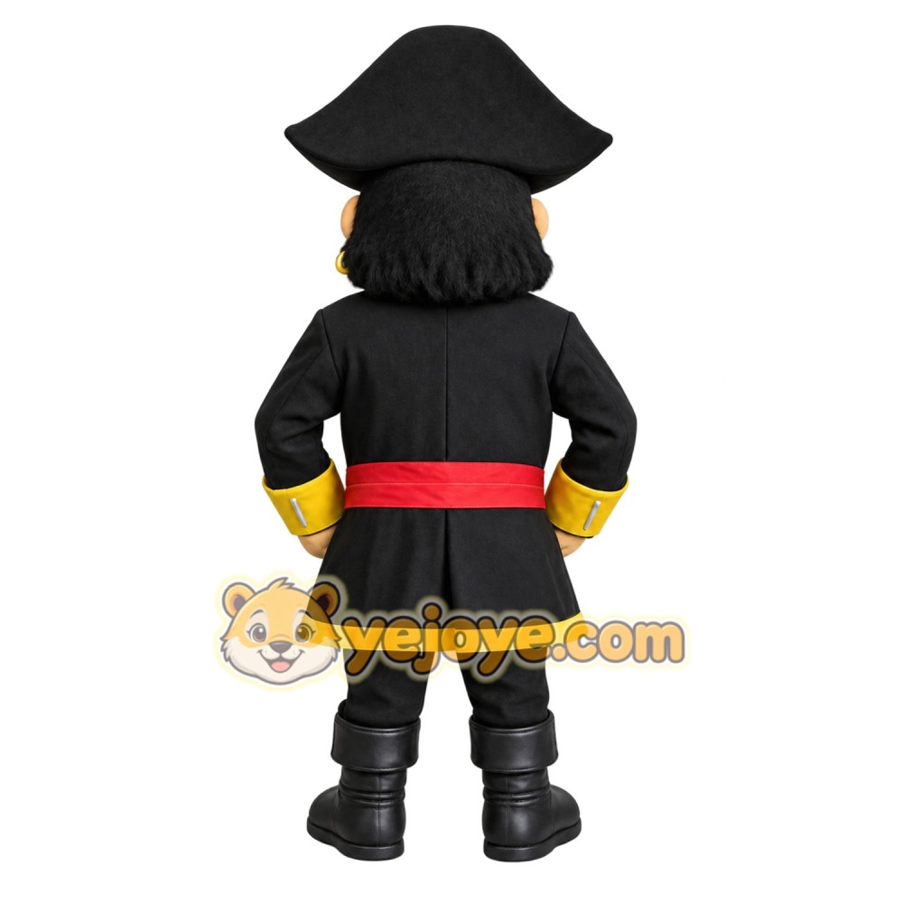 Black Yellow Red Pirate Mascot Costume